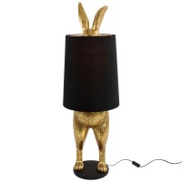 Stojací lampa Hiding Rabbit, zlatá / černá